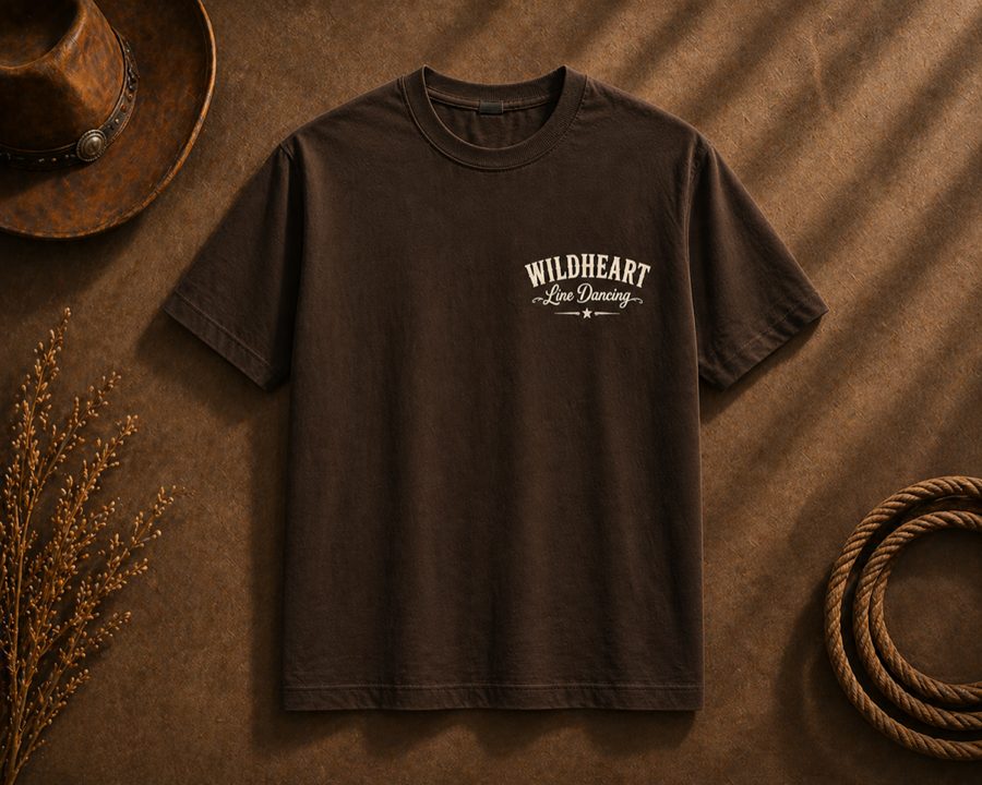 Wildheart Tee Dark Brown front view