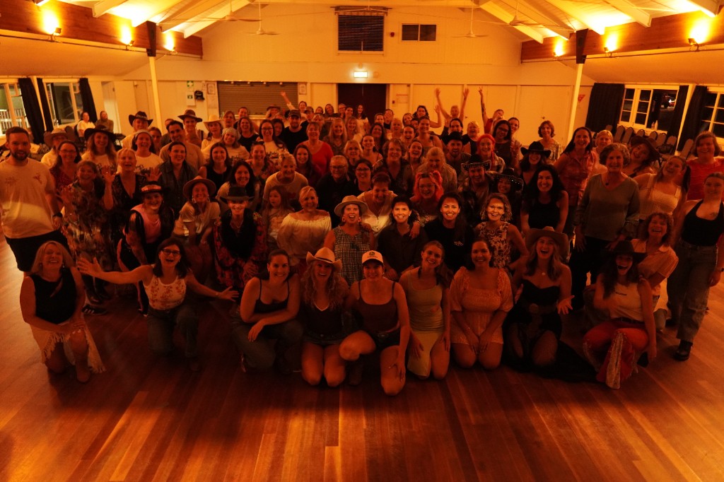 Wildheart community group photo at a line dancing event