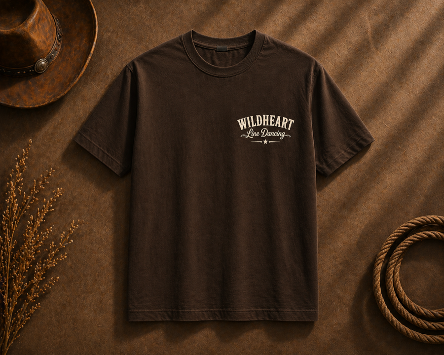 Wildheart Tee Dark Brown front view